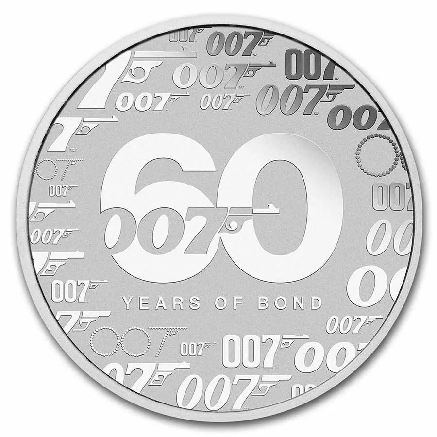 1 UNZE 999 SILBER - 60 JAHRE JAMES BOND 007 - SILBERMÜNZE