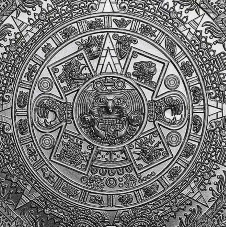 1 UNZE SILBER - MAYA KALENDER / AZTEKEN / MEXIKO - SILBERBARREN