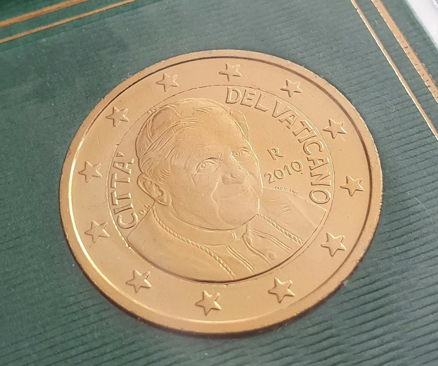 ORIGINAL EURO KMS MÜNZEN - VATIKAN / PAPST FRANZISKUS 2010 - 24 KARAT VERGOLDET