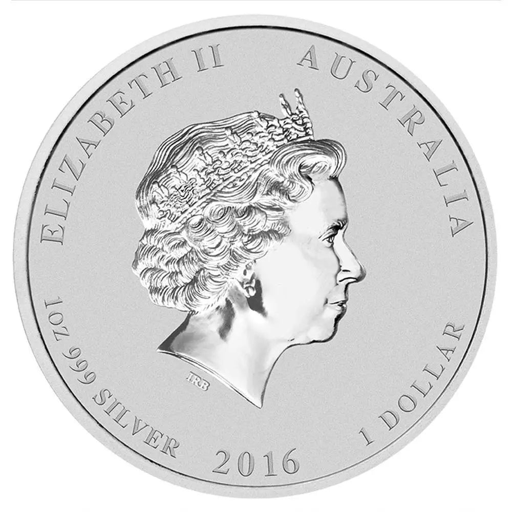 1 UNZE SILBER - LUNAR AFFE 2016 - KOLORIERT - SILBERMÜNZE