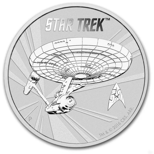 1 UNZE SILBER - STAR TREK / RAUMSCHIFF ENTERPRISE - SILBERMÜNZE
