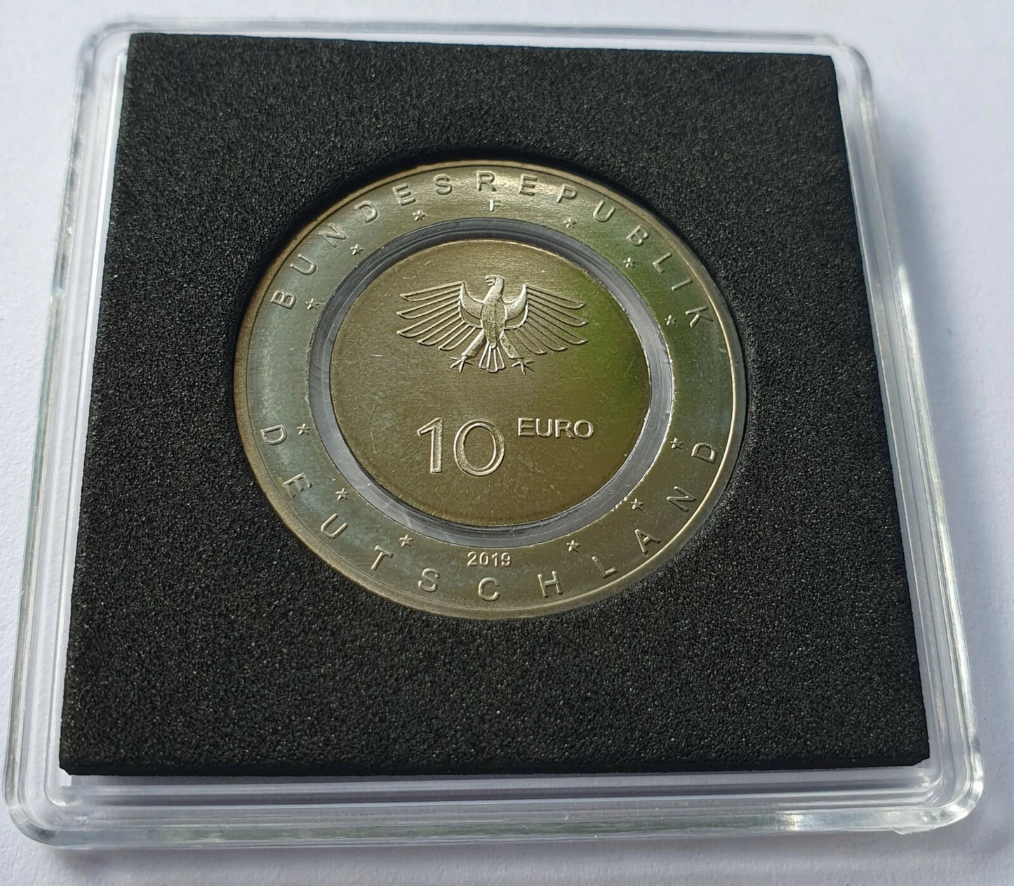 10 EURO MÜNZE - IN DER LUFT 2019 - POLYMERRING - KOLORIERT