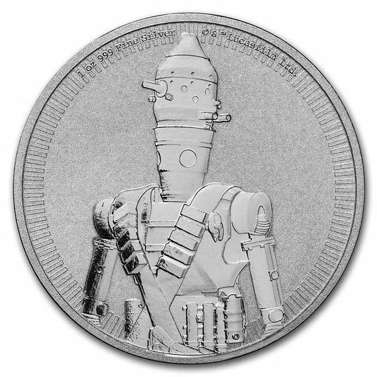 1 UNZE SILBER - KOPFGELDJÄGER DROIDE IG-88 / STAR WARS - SILBERMÜNZE