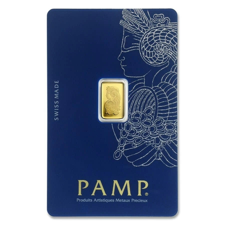 1 GRAMM GOLDBARREN - GÖTTIN FORTUNA - PAMP SUISS / SCHWEIZ