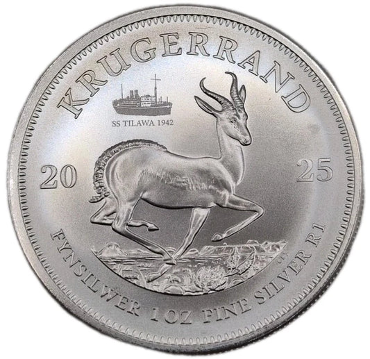1 UNZE SILBER - KRÜGERRAND / SCHIFFSWRACK SS TILAWA - SILBERMÜNZE