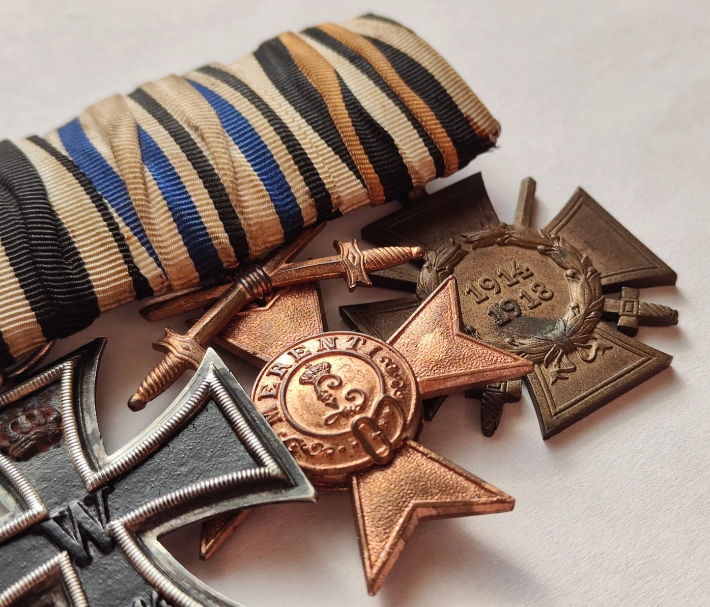 3 ORDEN - EISERNES & FRONTKÄMPFER KREUZ & BAYERISCHES VERDIENSTKREUZ 3. KLASSE 1866 - SPANGE