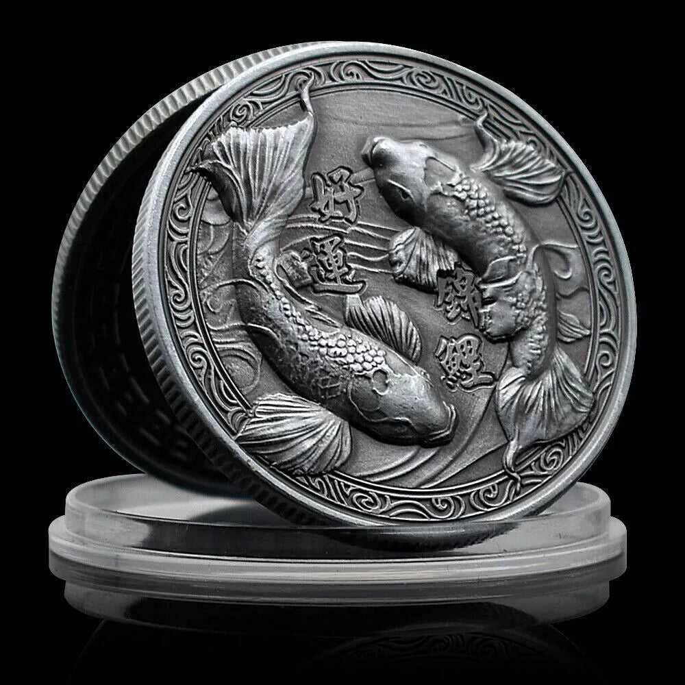 MEDAILLE - JAPAN KOI FISCH - HIGH RELIEF - ANTIK FINISH