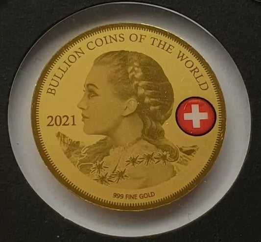 1/500 UNZE GOLD - SCHWEIZ / VERNELI - GOLDMÜNZE