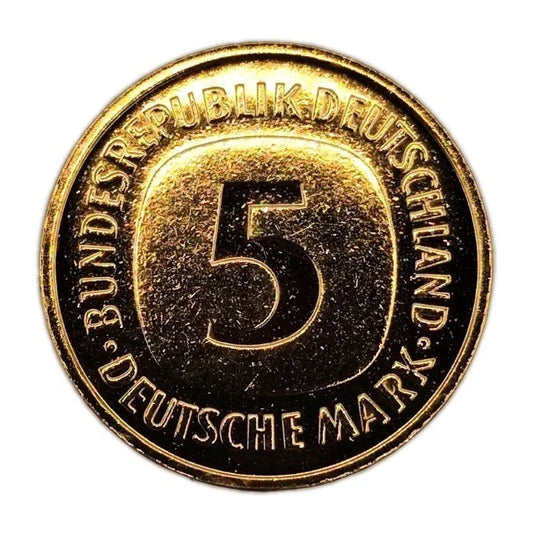 5 DM Münze - 24 Karat vergoldet - selten