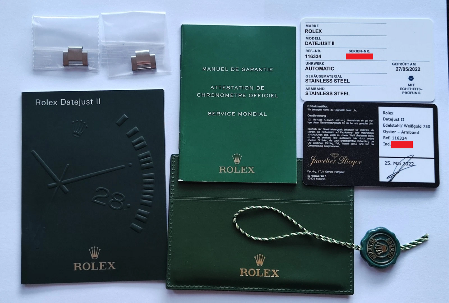 Rolex Datejust II - mit 750 Weißgold Lünette - 41mm - Automatik Uhr