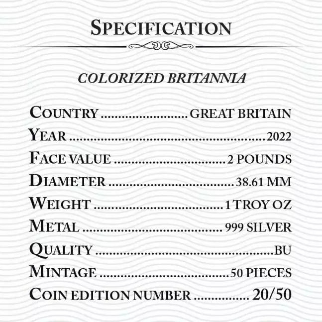 1 UNZE 999 SILBER - BITCOIN / BRITANNIA - NUR 50 STÜCK WELTWEIT - KOLORIERT - SILBERMÜNZE