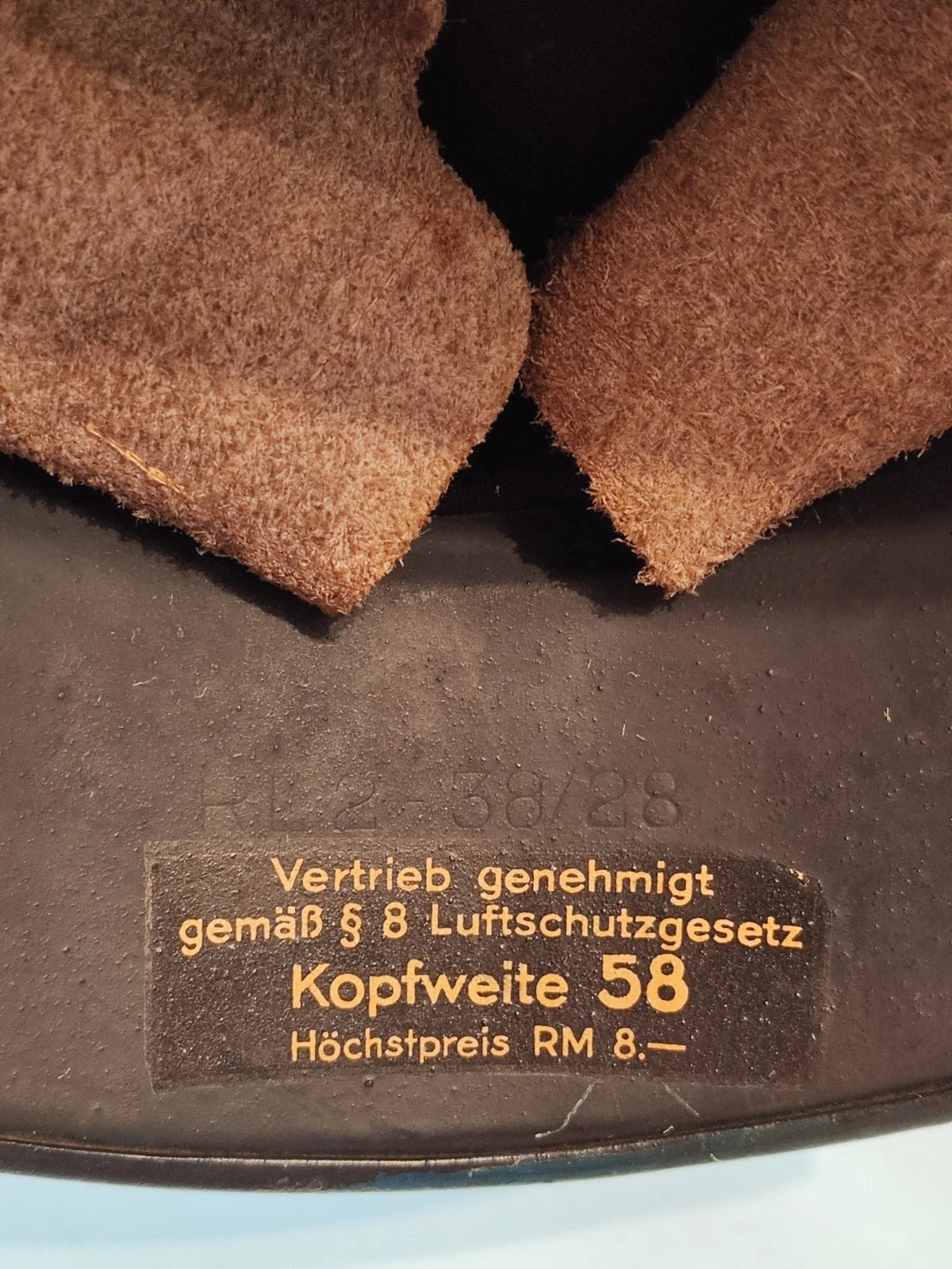 ORIGINALER LUFTSCHUTZ HELM / STAHLHELM - M38 - WK II - WEHRMACHT - GUTER ZUSTAND