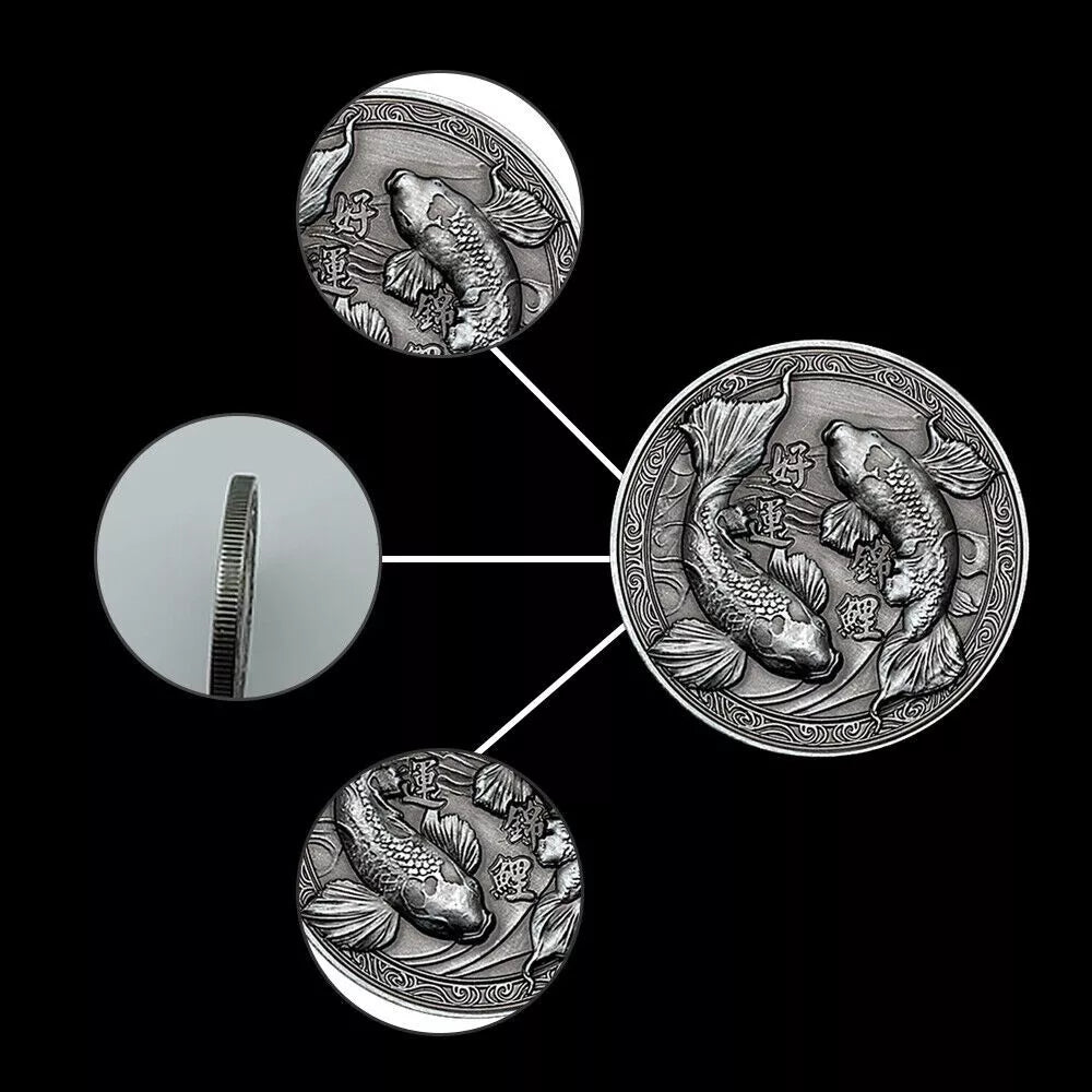 MEDAILLE - JAPAN KOI FISCH - HIGH RELIEF - ANTIK FINISH