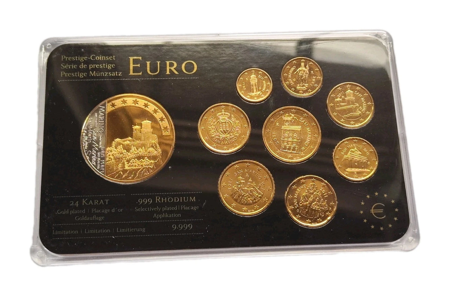 ORIGINAL EURO KMS MÜNZEN - SAN MARINO 2011 - 24 KARAT VERGOLDET