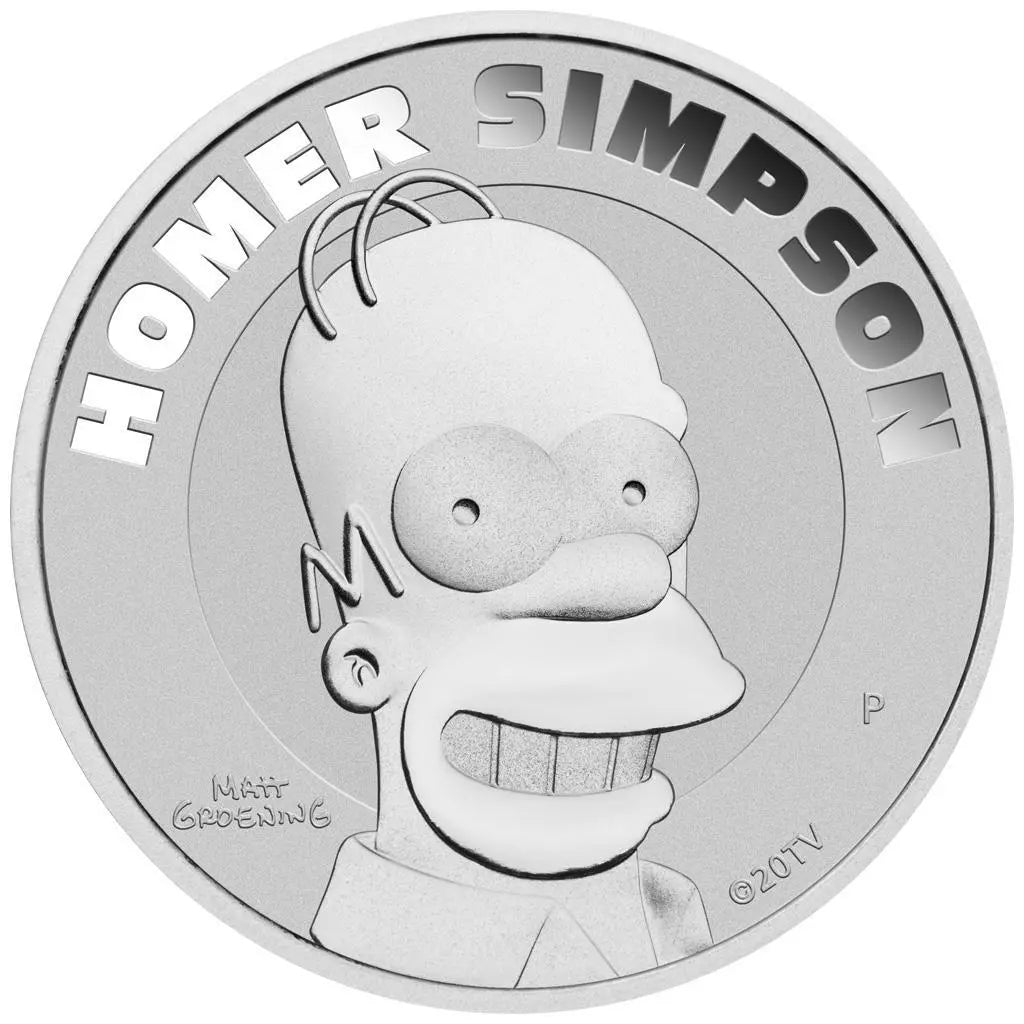 1 UNZE 999 SILBER - HOMER / THE SIMPSONS - SILBERMÜNZE