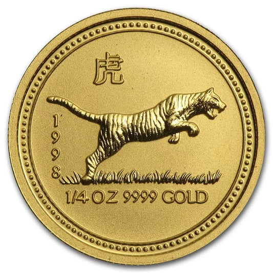 1/4 UNZE 999 GOLD - LUNAR TIGER 1998 - GOLDMÜNZE - SELTEN