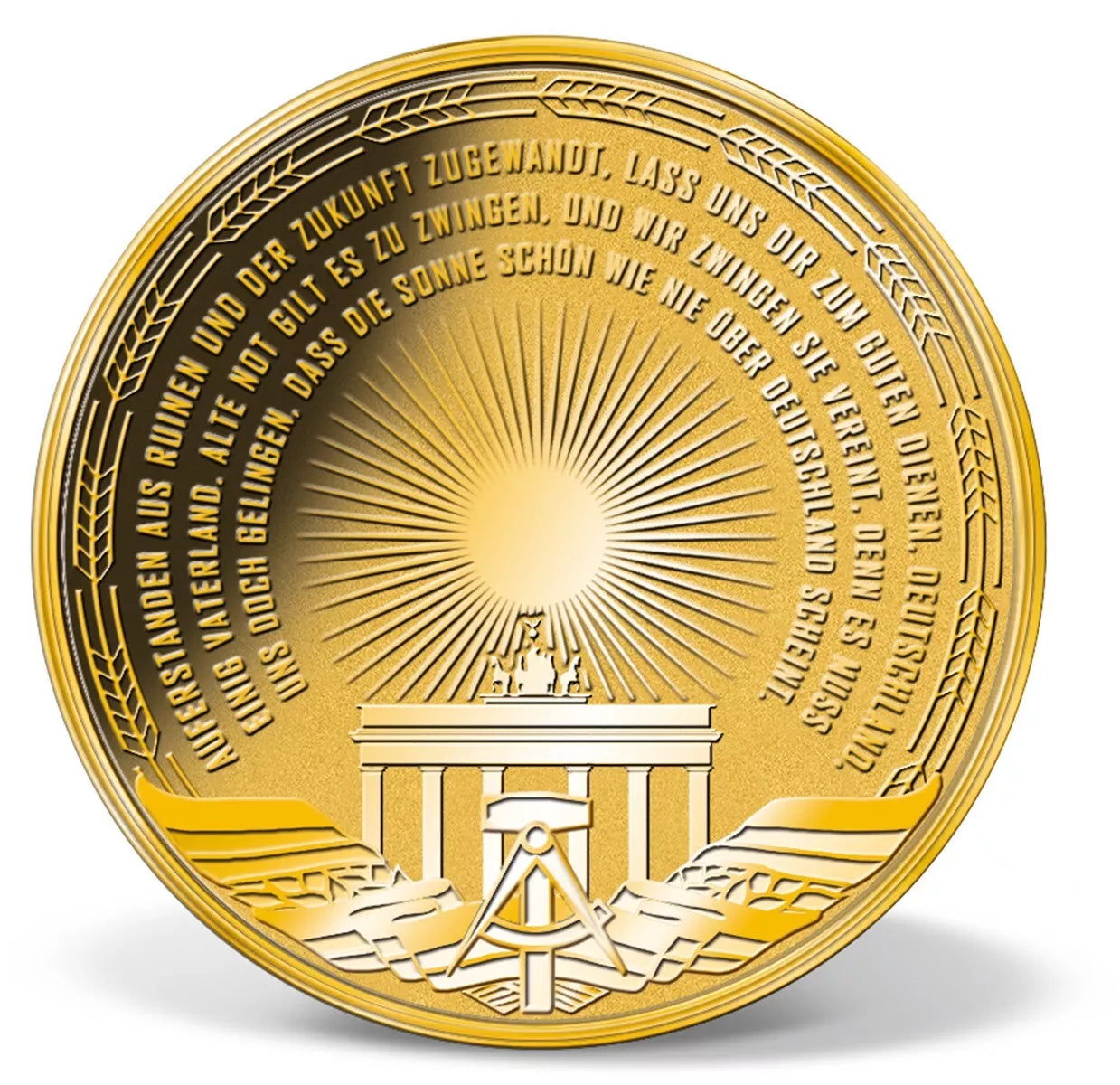 1/200 UNZE GOLD - DDR NATIONALHYMNE / BRANDENBURGER TOR