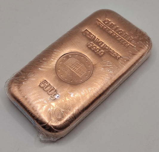 500 GRAMM KUPFER - SCHLOSS MOTIV - KUPFERBARREN