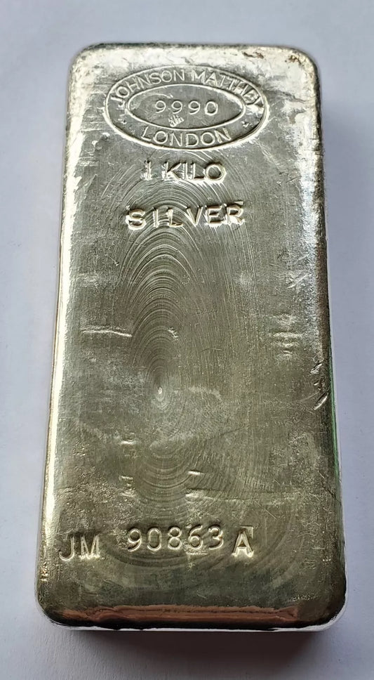 1 KILO SILBER - ENGLAND - JOHNSON MATTHEY - HISTORISCHER SILBERBARREN
