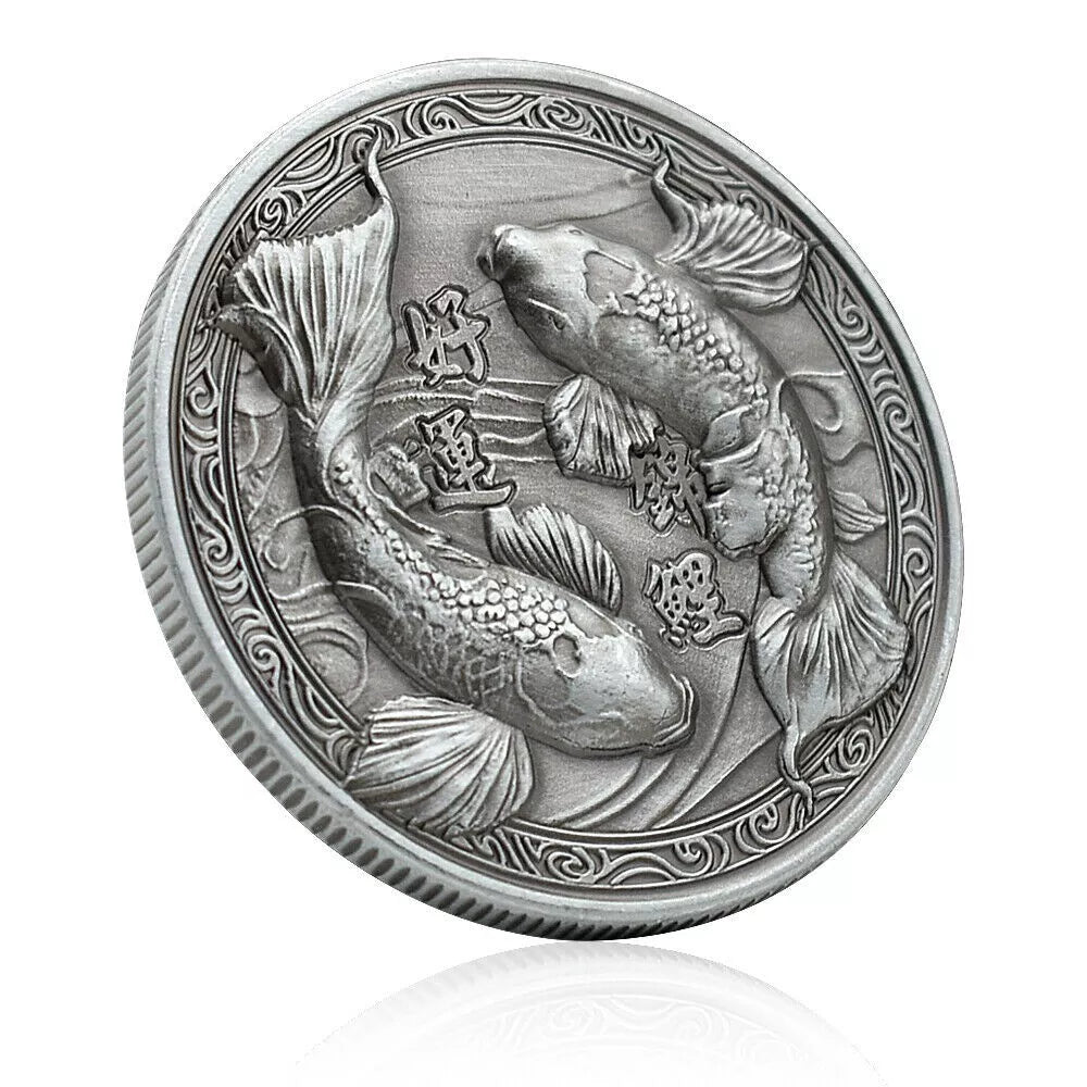 MEDAILLE - JAPAN KOI FISCH - HIGH RELIEF - ANTIK FINISH