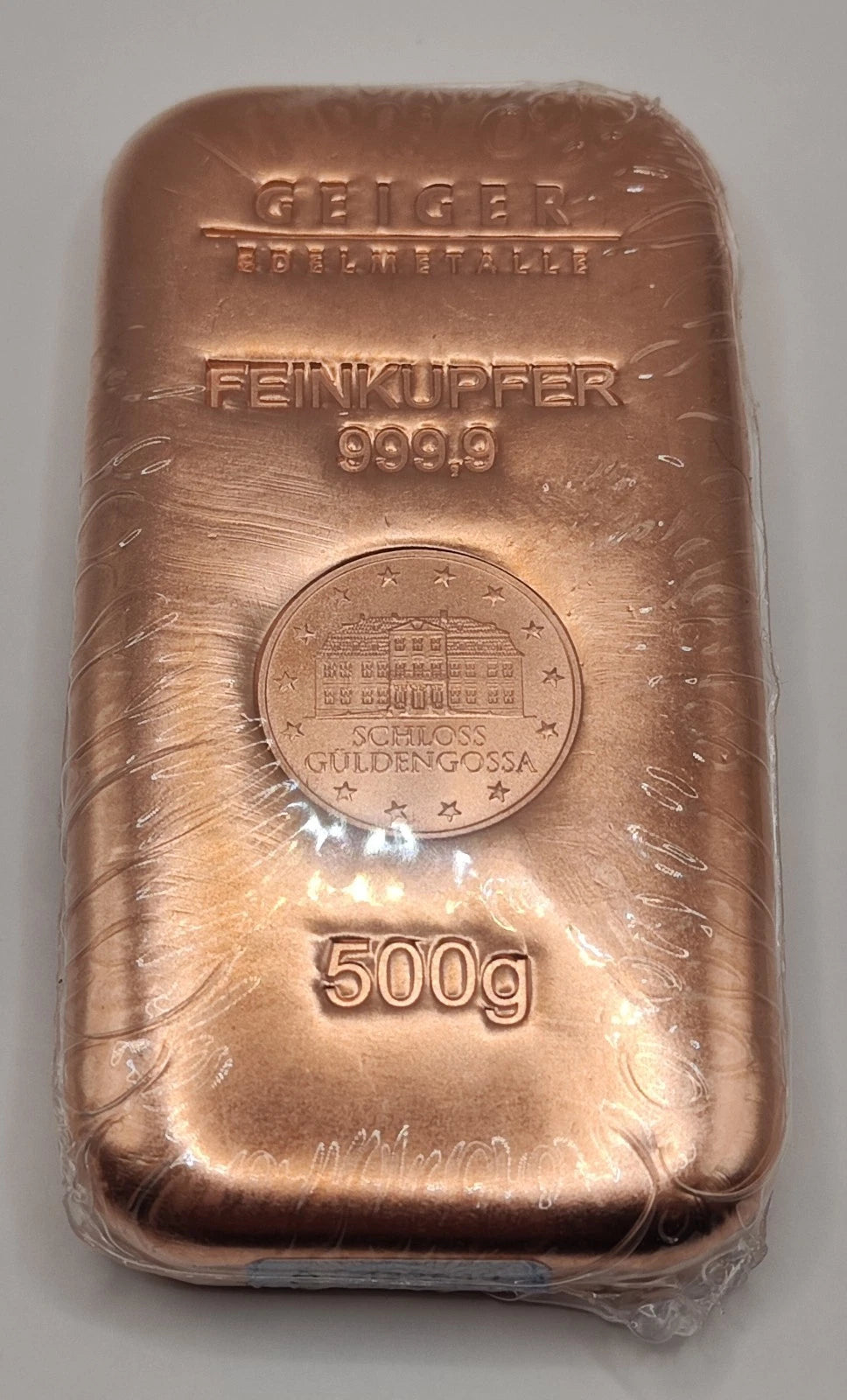 500 GRAMM KUPFER - SCHLOSS MOTIV - KUPFERBARREN