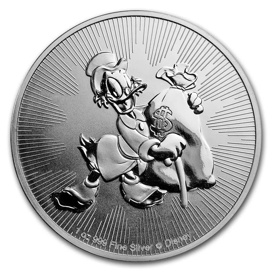 1 UNZE SILBER - DAGOBERT DUCK / WALT DISNEY - SILBERMÜNZE