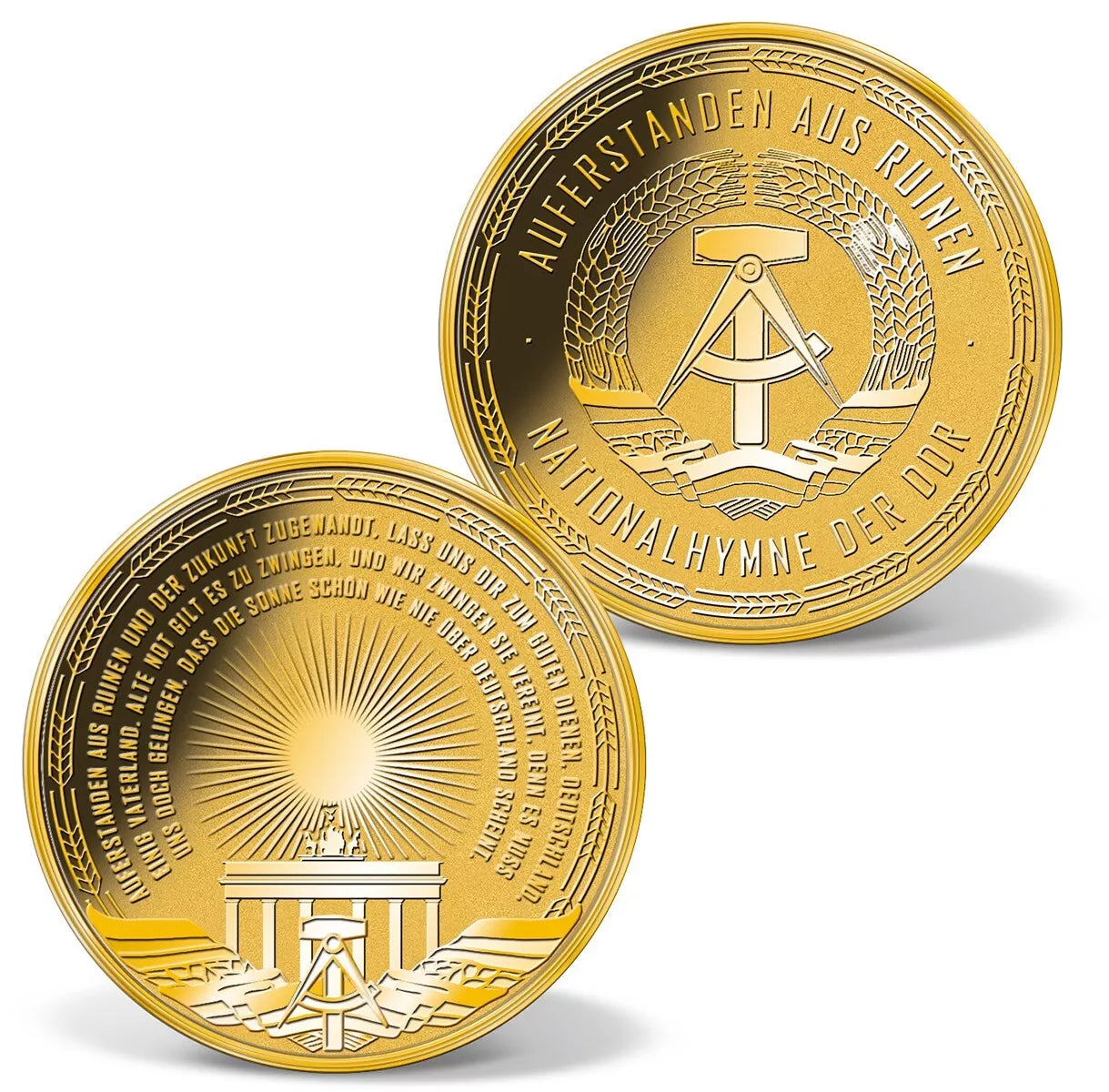 1/200 UNZE GOLD - DDR NATIONALHYMNE / BRANDENBURGER TOR