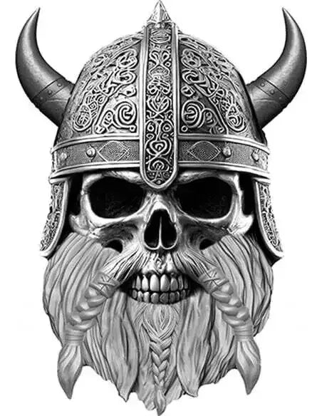 1 UNZE 999 SILBER - WIKINGER / TOTENKOPF - ANTIK FINISH - SILBERMÜNZE