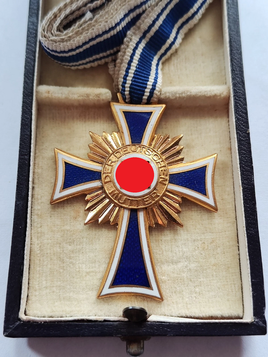 MUTTERKREUZ - 1. STUFE GOLD - ORIGINAL ETUI - AM LANGEN BAND - ORDEN