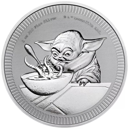 1 UNZE SILBER - GROGU / YODA / JEDI / STAR WARS - SILBERMÜNZE