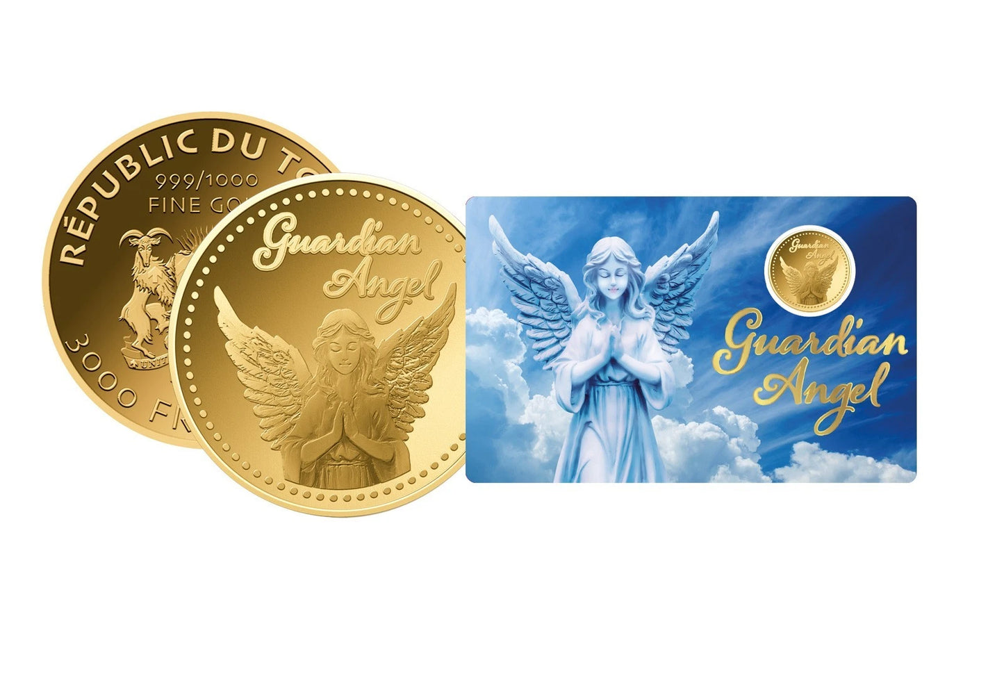 1/1000 UNZE GOLD - SCHUTZENGEL - GOLDMÜNZE