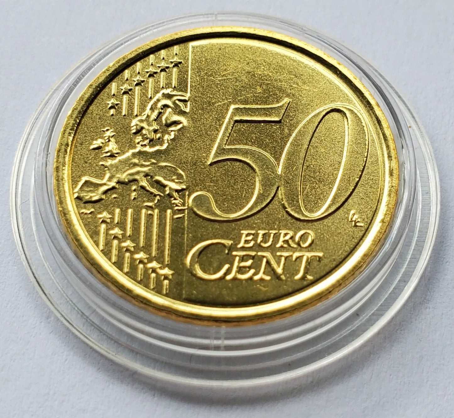 50 EURO CENT MÜNZE - VATIKAN - PAPST BENEDIKT XVI.  - TEILVERGOLDET & KOLORIERT