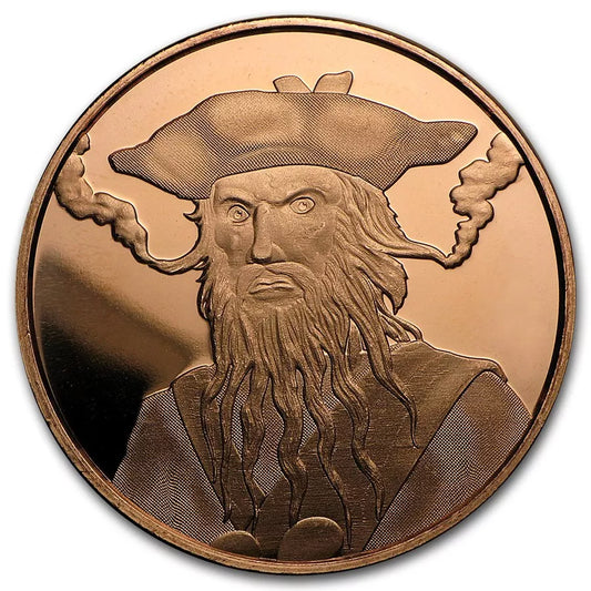 1 UNZE 999 KUPFER - PIRAT BLACKBEARD - KUPFERBARREN