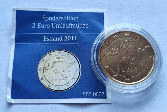 2 Euro Münze - Estland 2011 - vergoldet