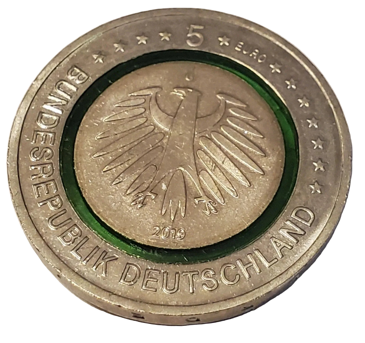 5 Euro Münze - Gemäßigte Zone 2019 - Polymerring - koloriert