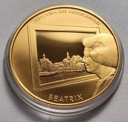 5 Euro Münze - Niederlande - Das Gemälde 2011 - Proof - 24 Karat vergoldet