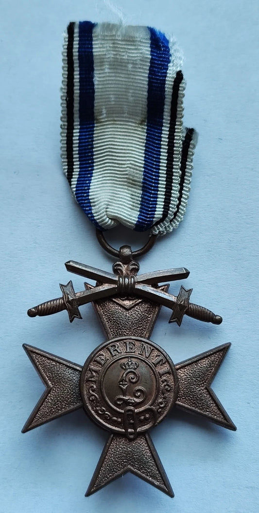 BAYERISCHES VERDIENSTKREUZ 3. KLASSE 1866 - AM BANDABSCHNITT - ORDEN