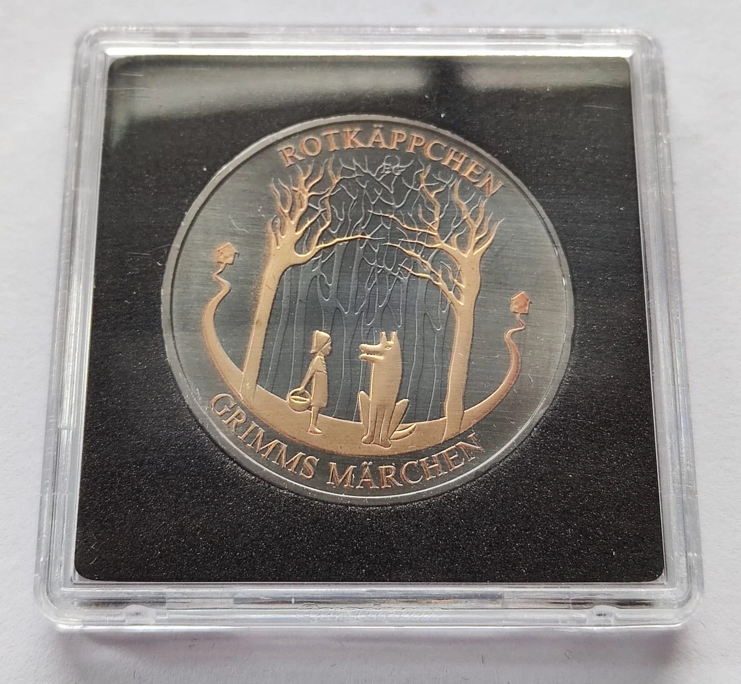20 Euro Silbermünze - BRD - Grimms Märchen Rotkäppchen 2016 - mit Ruthenium & Gold veredelt