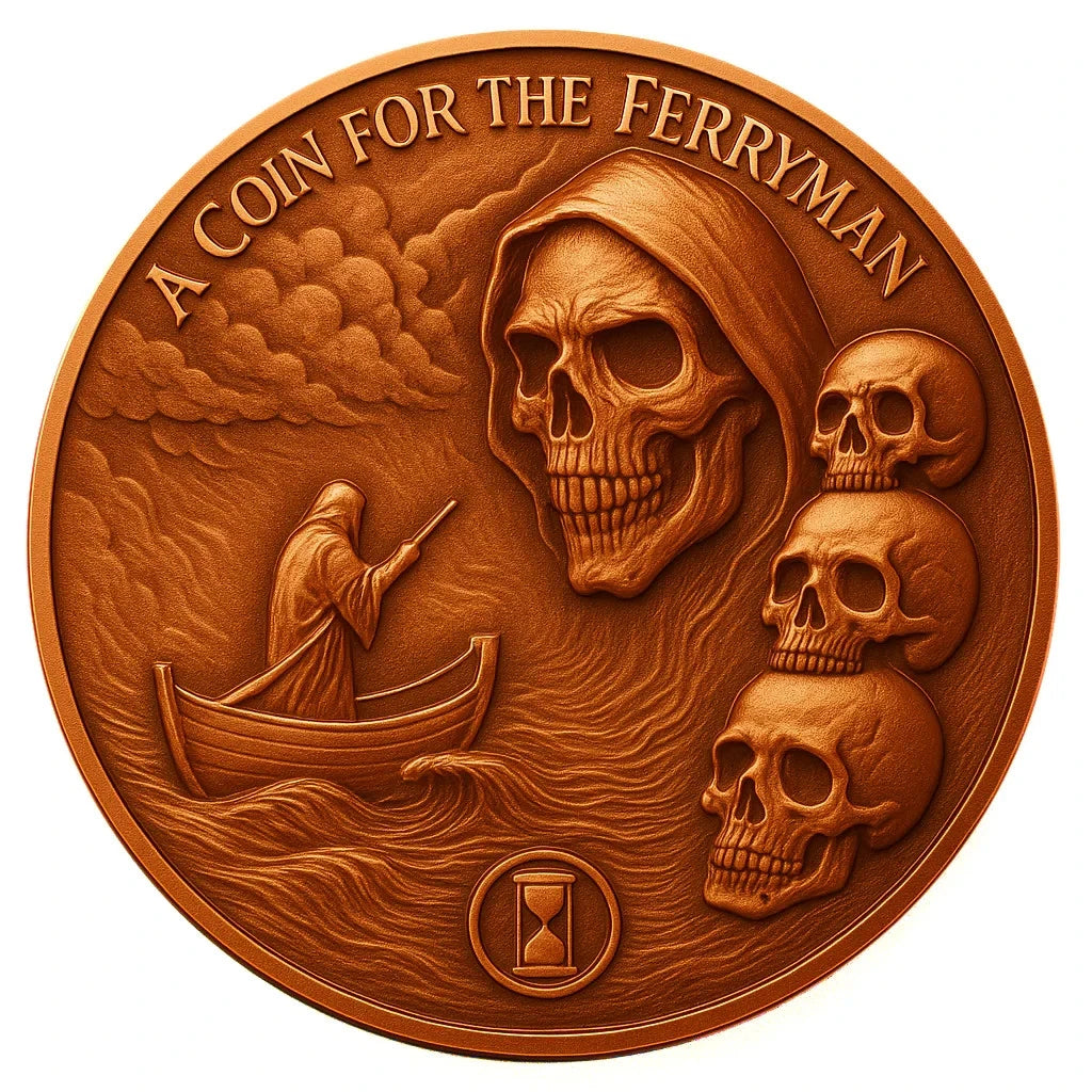 1 UNZE 999 KUPFER - DER TOD / FÄHRMANN IN DIE UNTERWELT - KUPFERBARREN