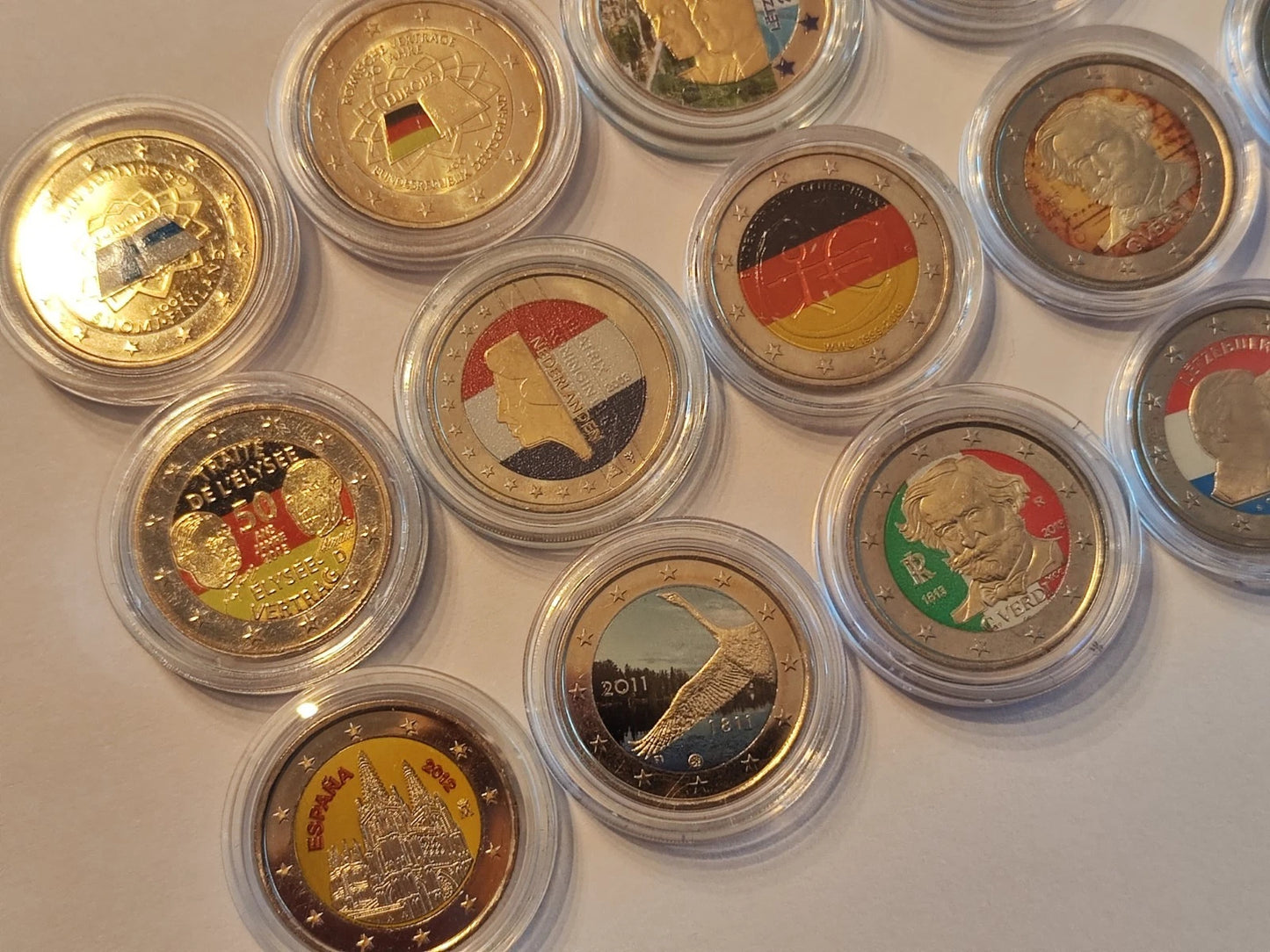 15 x 2 Euro Münze - Europa - koloriert