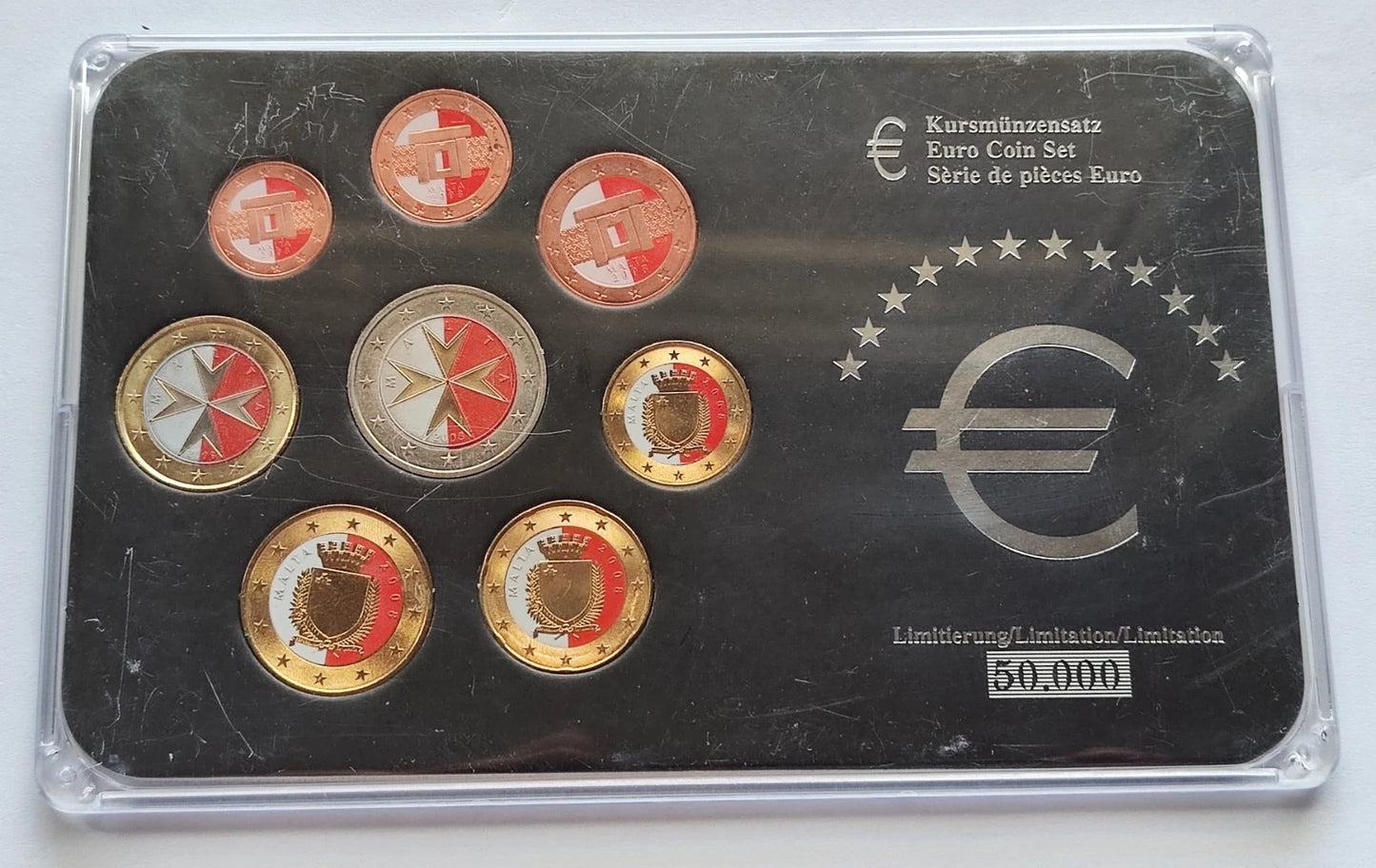 Euro KMS Kursmünzensatz - Malta - komplett Satz - koloriert
