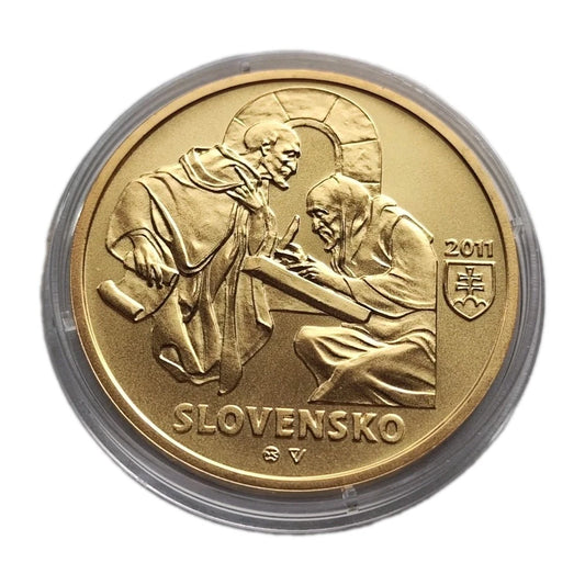 10 Euro Münze - Slowakei - 900. Jahrestag - Gründung von Kloster Zobor 2011 - 24 Karat vergoldet