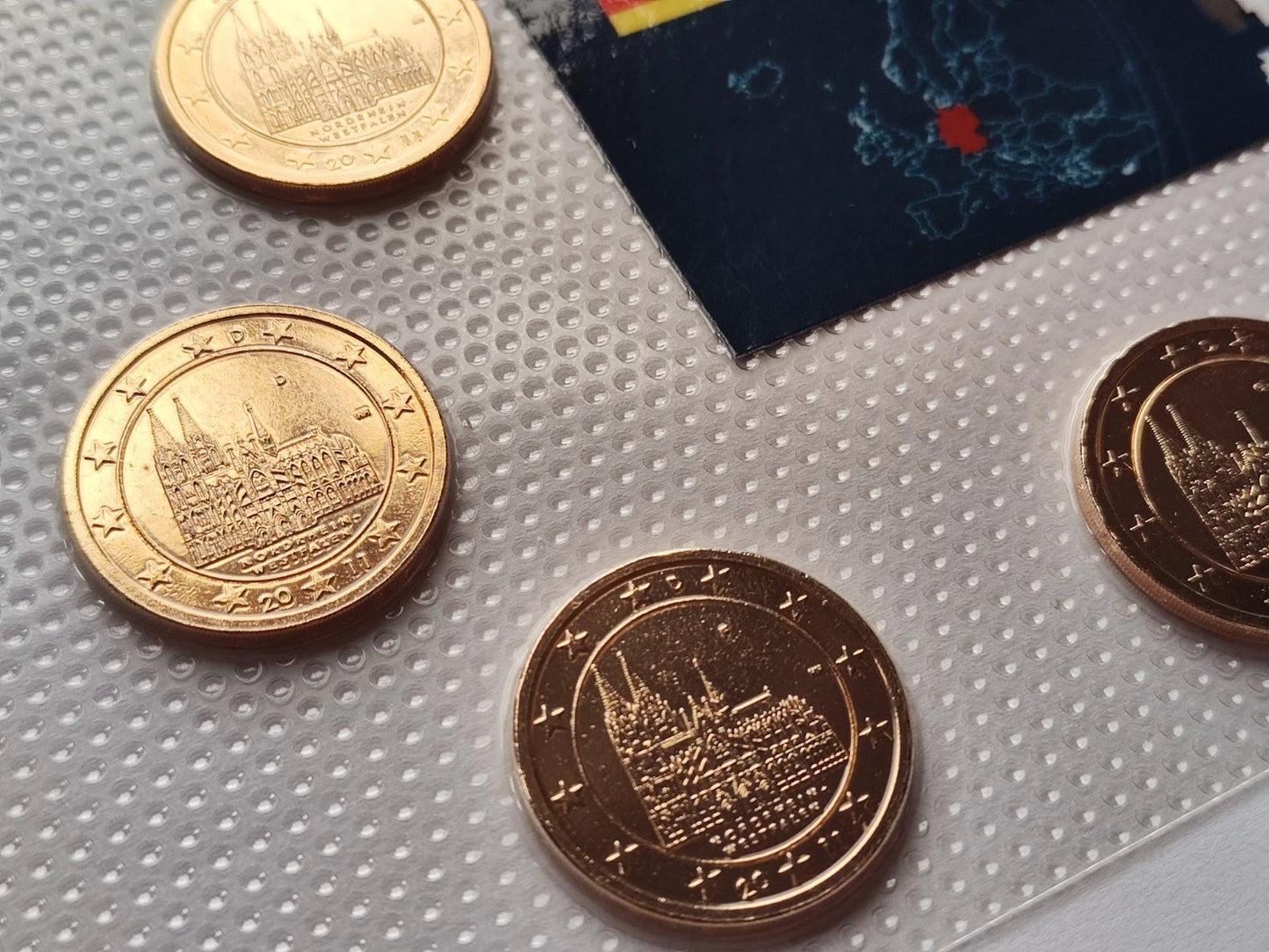 5 x 2 Euro Münze - BRD - Kölner Dom 2011 - komplett Satz ADFGJ - vergoldet