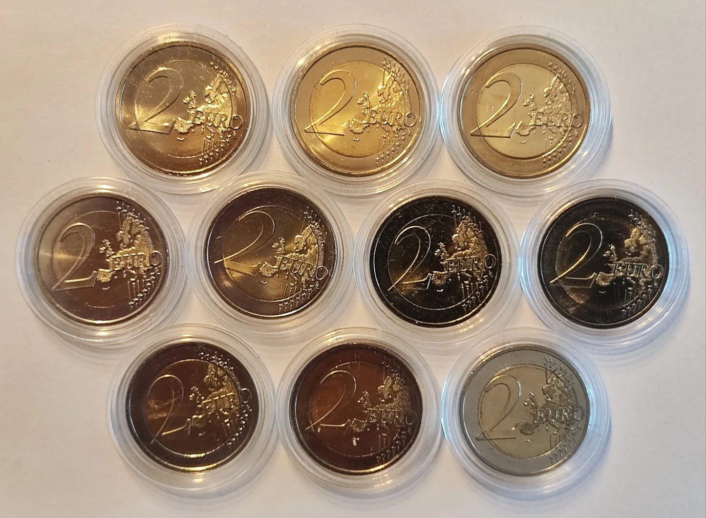 10 x 2 Euro Münze - Europa -10 Jahre Bargeld 2012 - koloriert