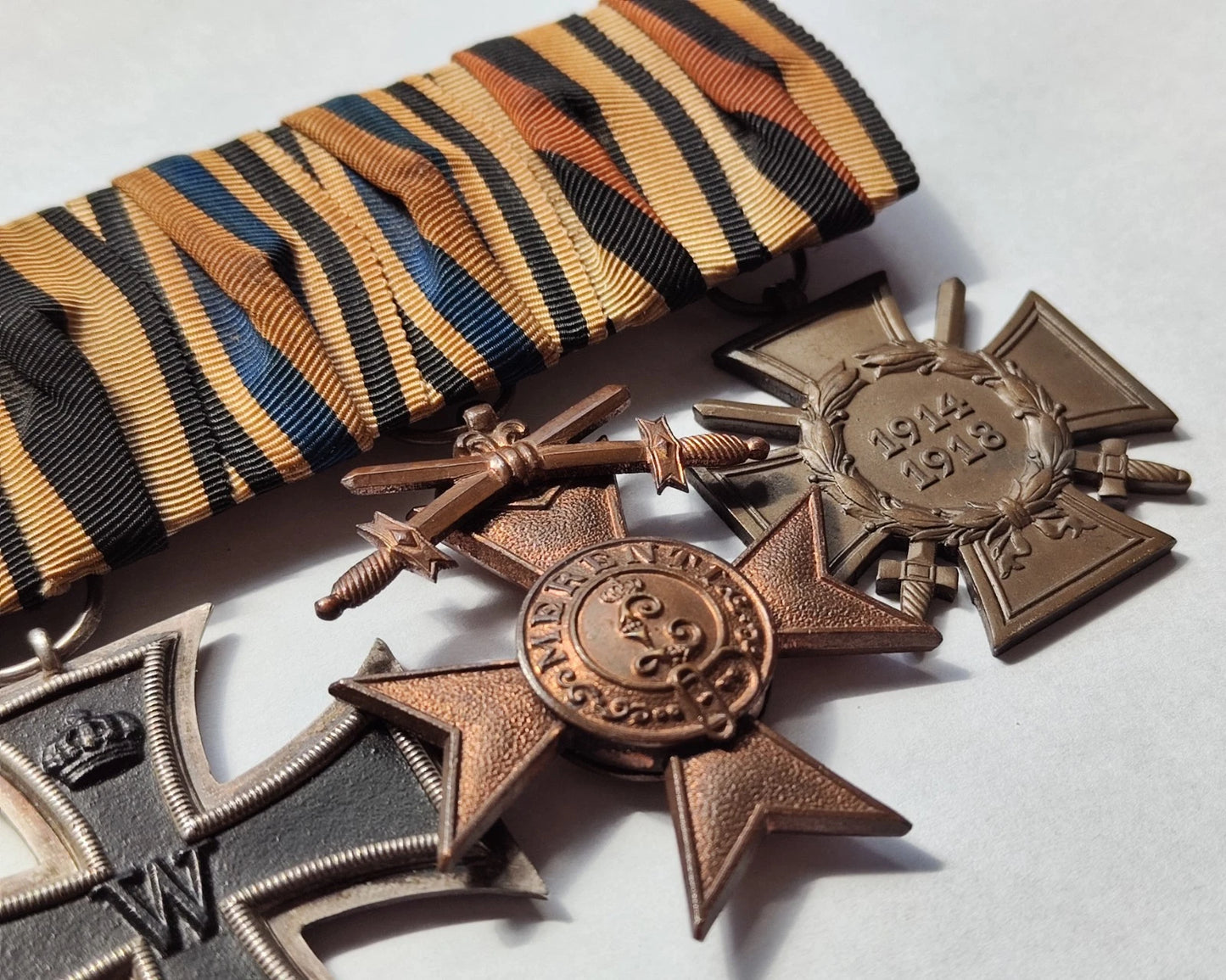 3 ORDEN - EISERNES & FRONTKÄMPFER KREUZ & BAYERISCHES VERDIENSTKREUZ 3. KLASSE 1866 - SPANGE