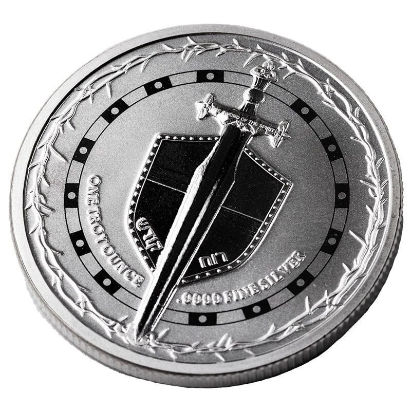 1 UNZE 999 SILBER - SCHWERT MIT SCHILD - SILBERMÜNZE