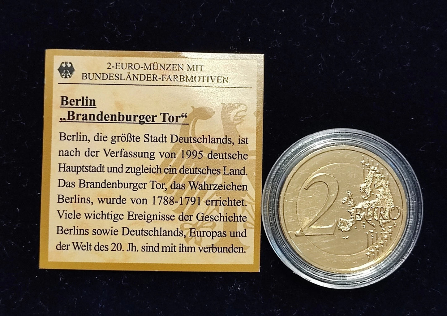 18 x 2 Euro Münzen - DIE 16 DEUTSCHEN BUNDESLÄNDER - KOLORIERT & VERGOLDET