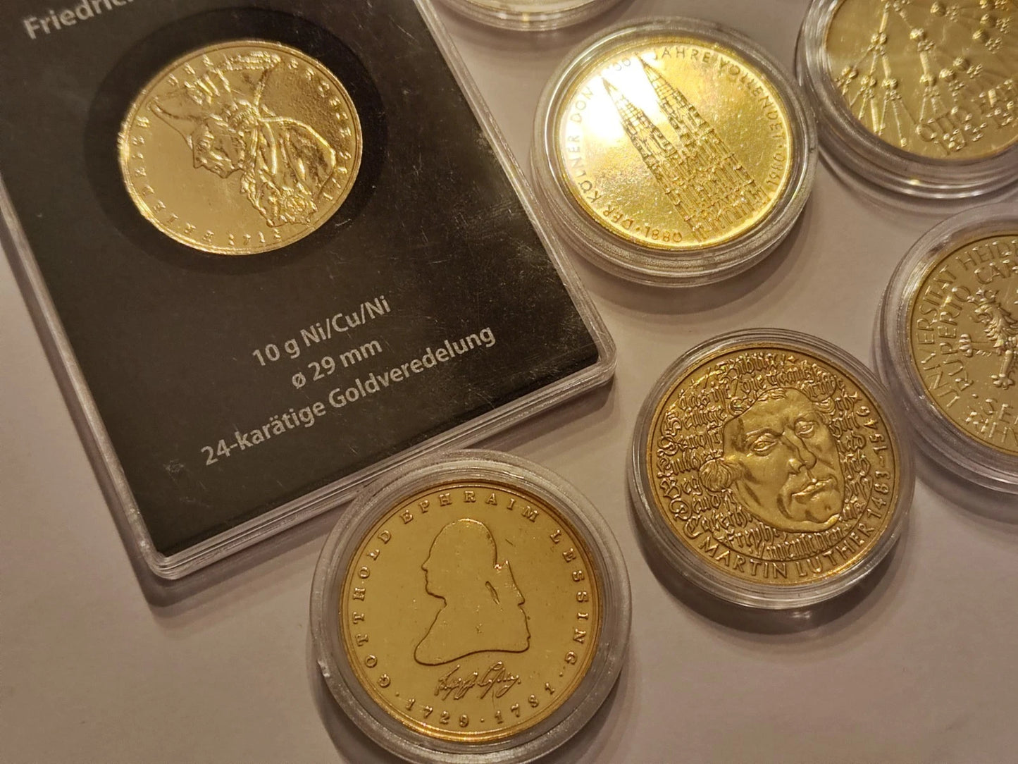 8 X 5 DM MÜNZE - 24 KARAT VERGOLDET