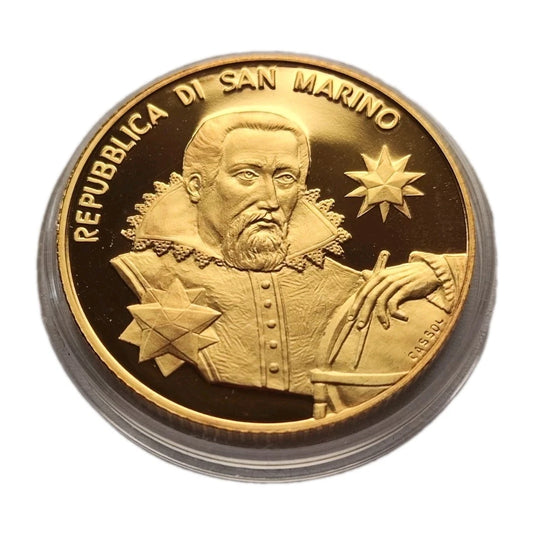 5 Euro Münze - San Marino - Johannes Kepler 2009 - Proof - 24 Karat vergoldet