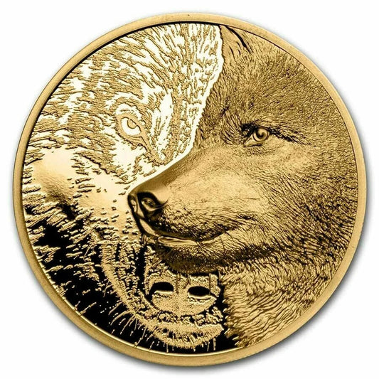 1/10 UNZE GOLD - MYSTIC WOLF - ULTRA HIGH RELIEF - NUR 999 STÜCK - GOLDMÜNZE
